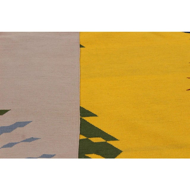 1990s Tribal Kilim Grey Blue Wool Rug - 7'10" X 9'11" For Sale - Image 5 of 7