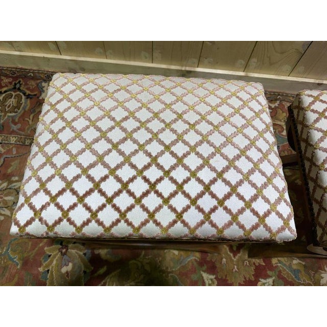 Gray Curule Stools, Set of 2 For Sale - Image 8 of 9