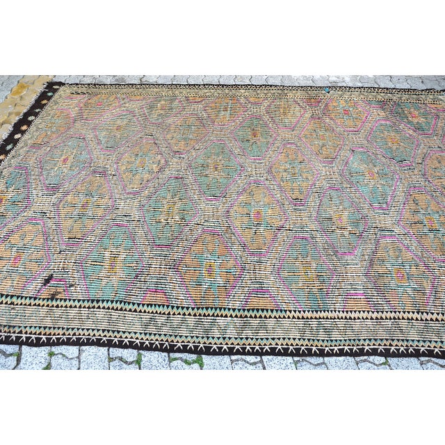 Purple 1960s Vintage Handwoven Oversize Rug For Sale - Image 8 of 11