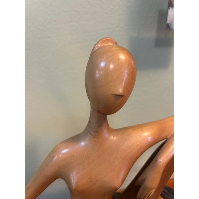 1950s Franz Hagenauer Wood + Brass Reclining Female Nude Sculpture, Circa 1955 For Sale - Image 5 of 11