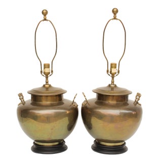 Chapman Brass Asian Table Lamps - A Pair For Sale