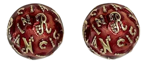 French Red and Gold Tone Ear Clips by Nina Ricci, 1980s, Set of 2