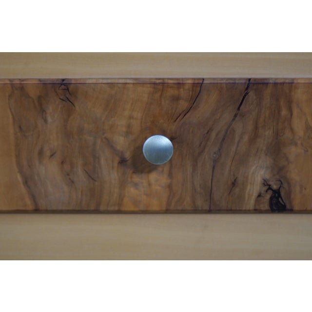 Brown Slate Top Burl Studio Crafted 2 Drawer Cabinet For Sale - Image 8 of 12