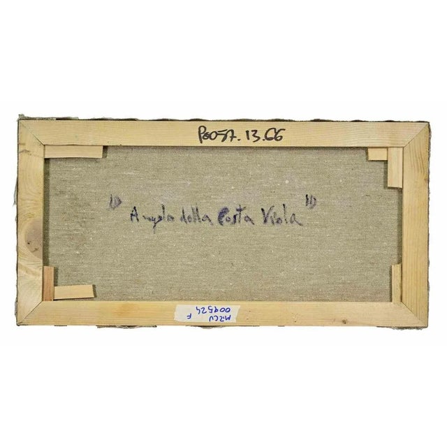 Contemporary Pino Romanò, View of Costa Viola, Oil Painting, 1990s For Sale - Image 3 of 4