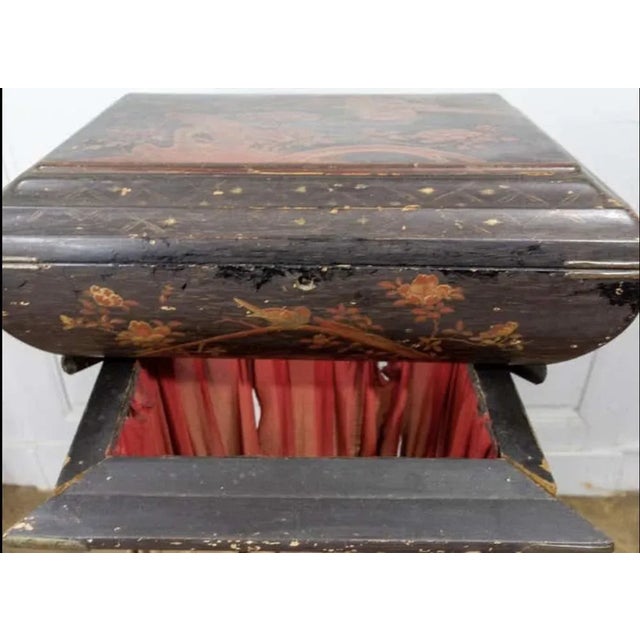 Mid 19th Century French Lacquered Work Table, 1850 For Sale - Image 5 of 11
