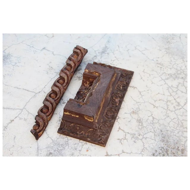 Origin: Portugal. Circa: 18th Century. Material: Wood with gold leaf. Condition: Some flaws and cracks along the pieces....