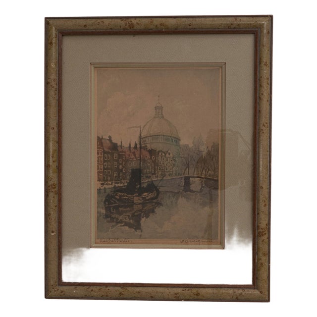 20th Century Belgian Wall Art With Wooden Frame For Sale