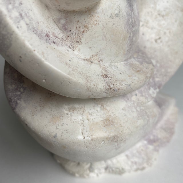 Alabaster Mid Century Cubist Abstract Nude Carved Stone Sculpture For Sale - Image 8 of 10