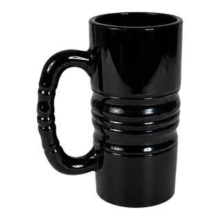 1970s Vintage Black Amethyst Ribbed Glass Mug Tankard | Indiana Glass - Tiara Exclusives For Sale