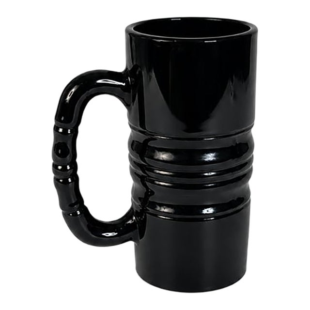 1970s Vintage Black Amethyst Ribbed Glass Mug Tankard | Indiana Glass - Tiara Exclusives For Sale