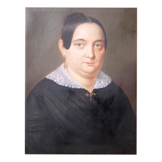 Georg Otto Forster, Portrait Frau Hagen, 1847, Oil Painting on Canvas, Framed For Sale