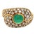 1 Carat Cabochon Natural Emerald Toi Et Moi Ring in 18k yellow gold, Size 7 For Sale