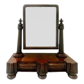 Early 19th-Century Flame Mahogany Dressing Table Swivel Mirror For Sale