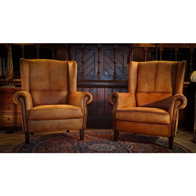 Dutch Sheepskin Club Armchairs, 2010s, Set of 2 For Sale - Image 17 of 18