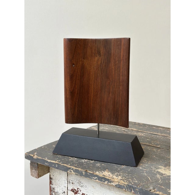 Constantin Brancusi Vintage Large-Scale Teak Teardrop Fin Sculpture Mounted to Painted Wood Base by Paul Bechtold, Circa Mid 20th Century For Sale - Image 4 of 15