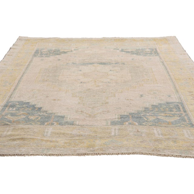 Contemporary Vintage Turkish Oushak Rug, 04'02 X 06'00 For Sale - Image 3 of 10