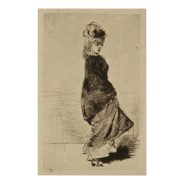 Giuseppe De Nittis, Model, Etching, 1870s For Sale