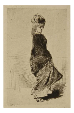Giuseppe De Nittis, Model, Etching, 1870s