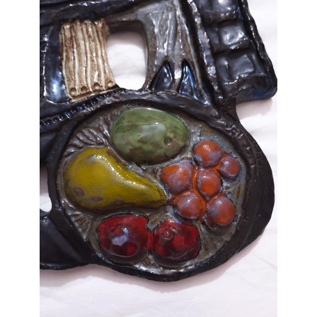 Mid-Century Art Pottery Wall Tile by Elisabeth Vandeweghe, Belgium, 1960s For Sale - Image 4 of 6