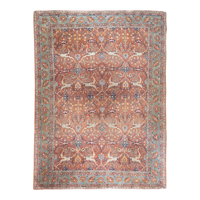 Fine Antique Persian Tehran Rug 8'8'' X 11'10'' For Sale