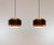 Two Saturn pendants, designed by Danish designer Jo Hammerborg and manufactured by Fog & Mørup. The model is a structure...