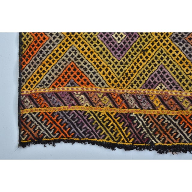 1960s Vintage Handmade Anatolian Decorative Kilim Runner For Sale - Image 9 of 11