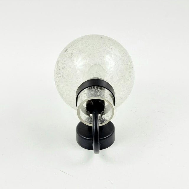 Metal Vintage Glass Wall Lights from Limburg, Germany, 1980s, Set of 2 For Sale - Image 7 of 8