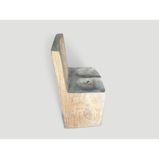 Andrianna Shamaris Sculptural Solid Teak Wood Chair For Sale - Image 4 of 6