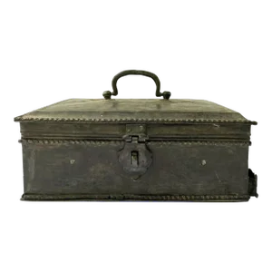 Anglo Indian Georgian Campaign Patinated Brass Desk Box