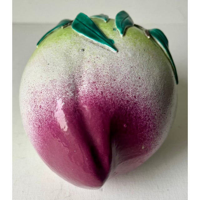 Antique Chinese 6" Pottery Peach 'Buddhist Altar Fruit' For Sale In New York - Image 6 of 8