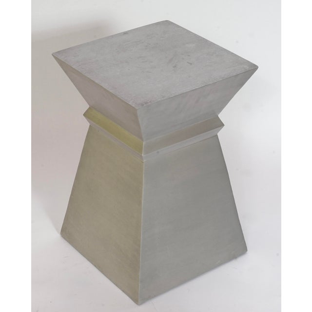 1970s Aluminum Cinched Pedestal End Table in the Style of Constantin Brancusi For Sale - Image 9 of 9