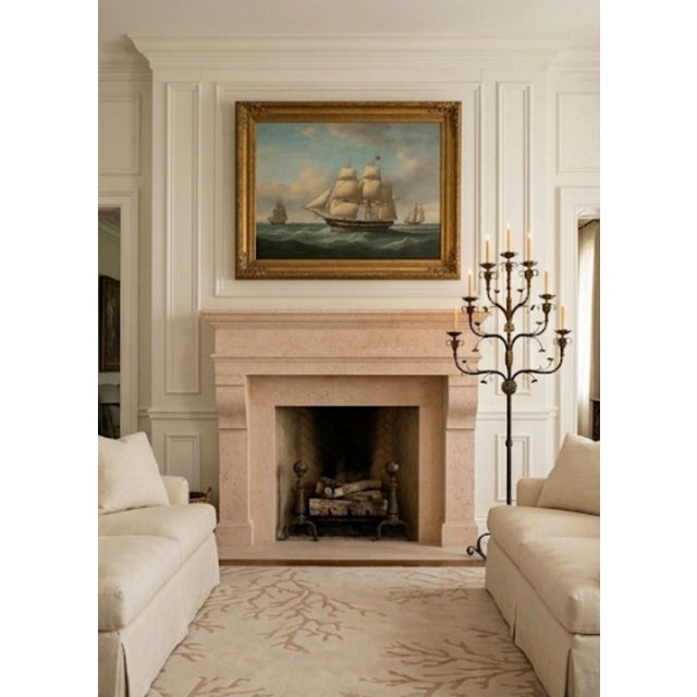 64-Inch Spanish Revival Wrought Iron Nine-Light Tree Form Floor Candelabra For Sale - Image 10 of 12