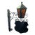 Heavy Antique Oudoor Wall Mounted Light Fixture With Glass Panels and Sign For Sale