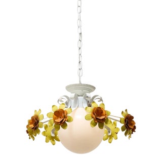 Vintage and Orange Flower Chandelier 1960s For Sale