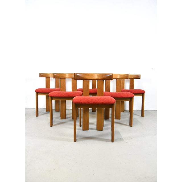 Beautiful set of six dining chairs designed in the 1960s by Luigi Vaghi and produced by Former Italia. The frame is made...