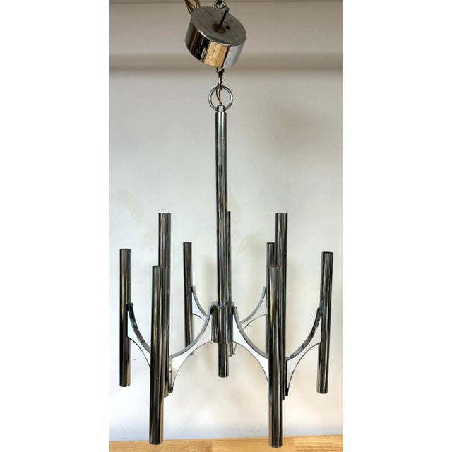 1960s Gaetano Scolari "Snowflake" 9-Light Chandelier For Sale - Image 5 of 7