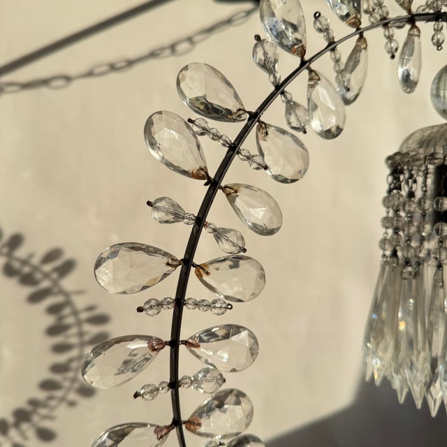 1950s Mid-Century Swedish Crystal Pendant Light For Sale - Image 4 of 11