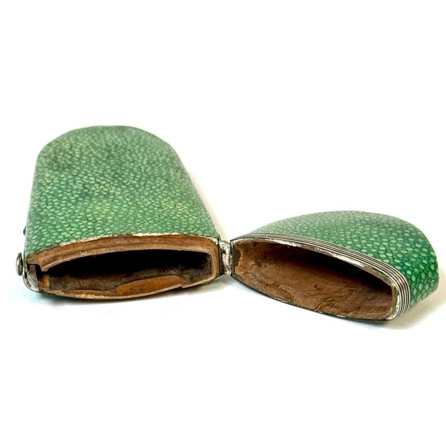 18th Century Green Shagreen and Silver Eyeglass Case with Monogram For Sale - Image 10 of 18