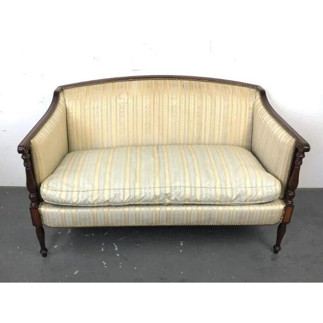 Hickory Chair James River Mahogany Sheraton Style Settee Sofa Loveseat