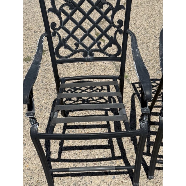 Metal Martha Stewart Living Collection Cast Aluminum High Patio Pool Arm Chairs - Pair For Sale - Image 7 of 11