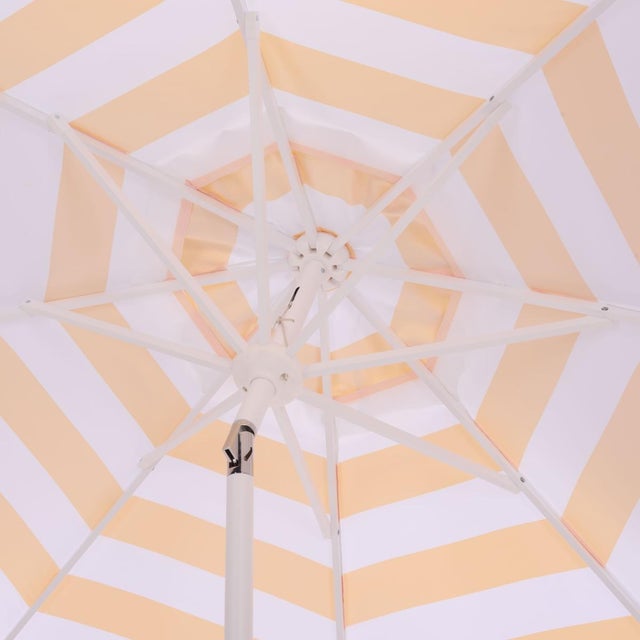 2020s Lucerna 9 Ft Crank Umbrella, Yellow Stripe/White Pole For Sale - Image 5 of 9