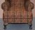 Vintage Wingback Armchair with Claw & Ball Feet and Kilim Style Upholstery For Sale - Image 9 of 18