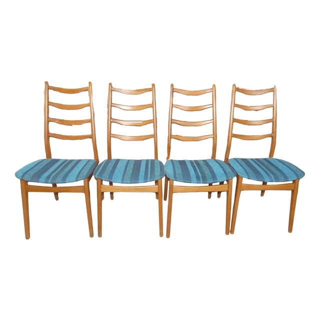 Turquoise Dining Chairs, 1960s, Set of 4 For Sale