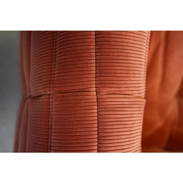 Togo Two-Seat Sofa in Coral Corduroy by Michel Ducaroy for Ligne Roset For Sale - Image 11 of 12
