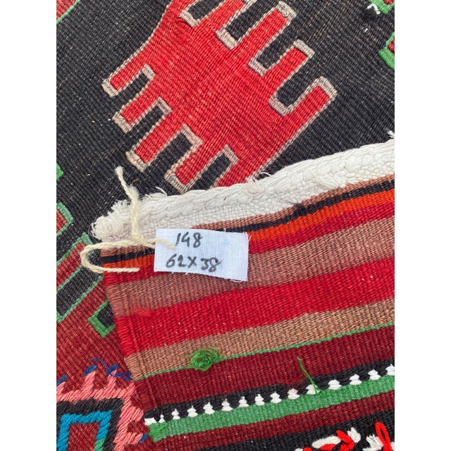 1950s Vintage Turkish Tribal Red Flat-Weave Kilim Rug For Sale - Image 5 of 7