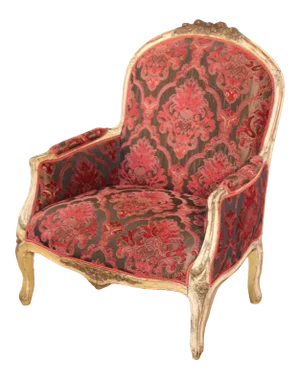 Carved French Louis XV Paint Decorated Louis XV Bergere Chair Circa 1920