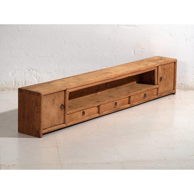 Low Antique Qing Dynasty Pine Gansu Bench or Sideboard For Sale - Image 11 of 12