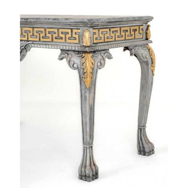 Chippendale Painted Console Tables Gilt Hall, Set of 2 For Sale - Image 9 of 10
