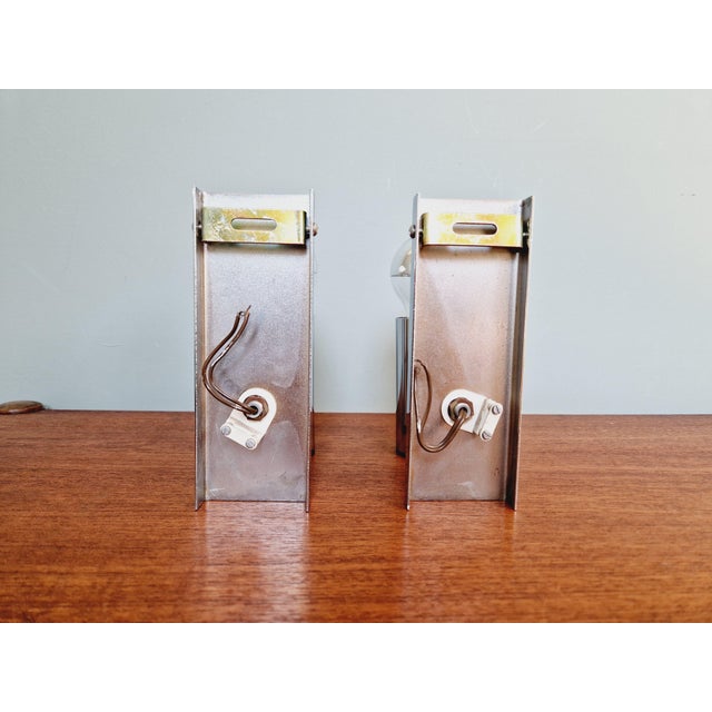 Tubular Wall Lights in Chrome Metal, 1970s, Set of 2 For Sale - Image 13 of 17