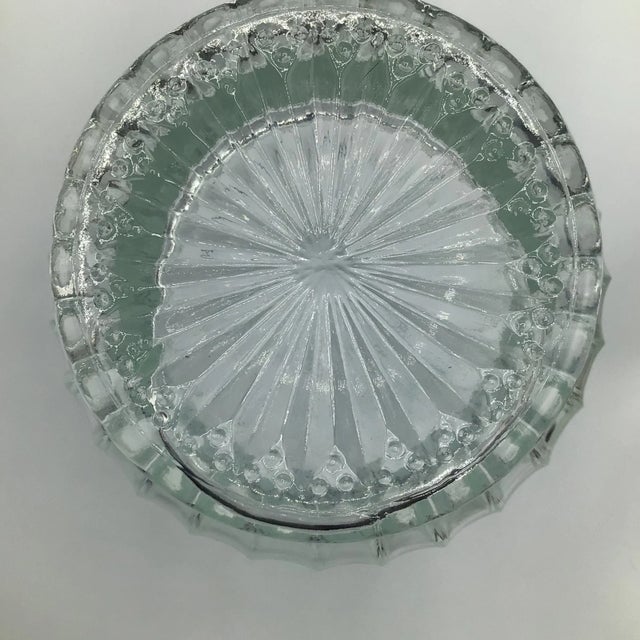 Italian Pitcher With Silver Plated Pour Spout and Handle on Molded Glass Base For Sale - Image 9 of 12